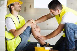 Picture of a construction worker who got hurt while working